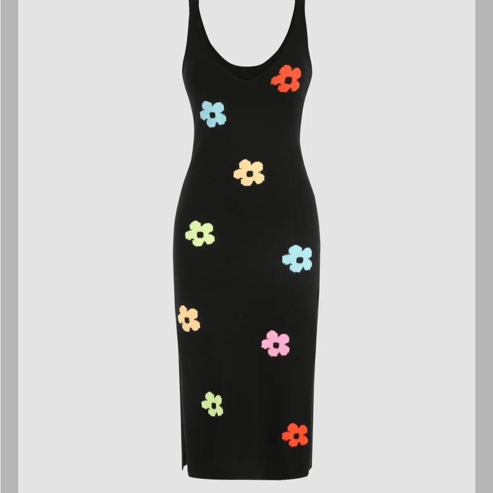 Floral Black Dress